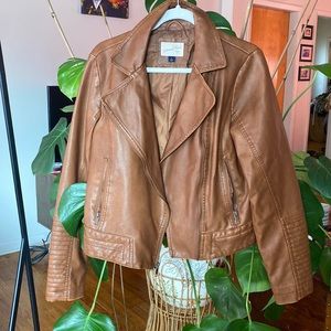 Brown Faux Leather Jacket